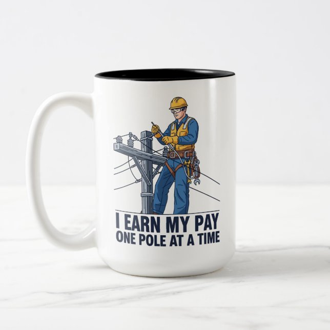Hardworking Electrician Quote Two-Tone Coffee Mug (Left)