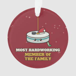 Hardworking Robot Vacuum Christmas Santa Hat Ornament