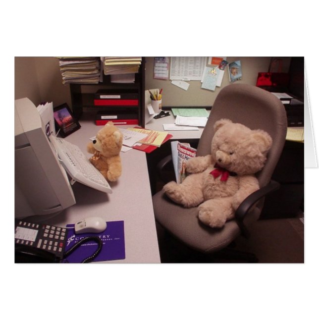 Hardworking Teddy Bears card (Front Horizontal)