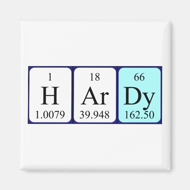 Hardy periodic table name magnet (Front)