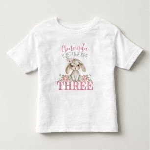 Hare Above Three Baby Bunny Girls Birthday Toddler T-Shirt