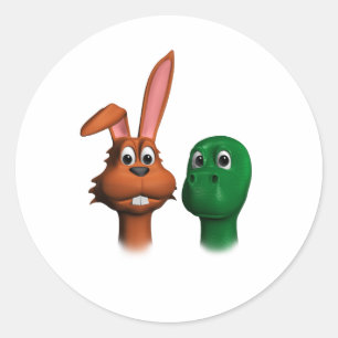 Hare and Tortoise01 Classic Round Sticker