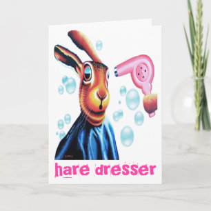 Hare at the hare dressers. card