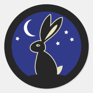 Hare at Twilight Classic Round Sticker