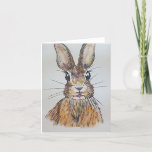 Hare (blank) - Watercolor and Ink Nature Card
