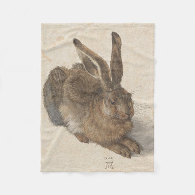 Hare (by Albrecht Dürer) Fleece Blanket (Front)