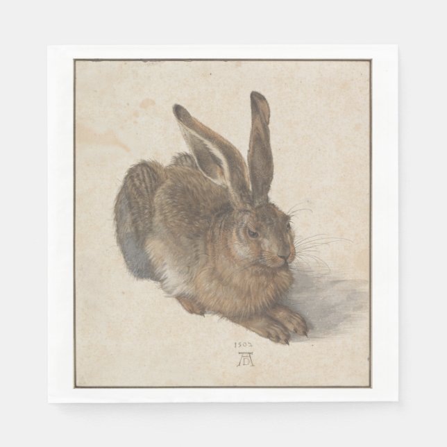 Hare (by Albrecht Dürer) Napkin (Front)