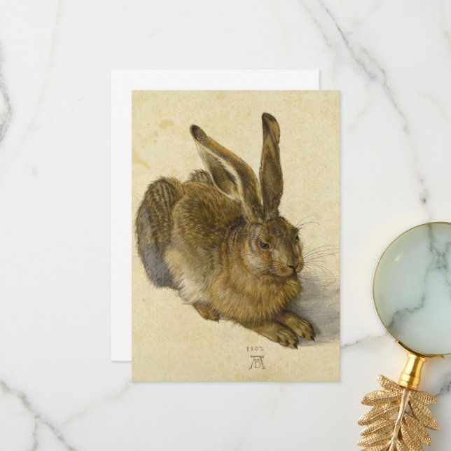Hare by Albrecht Durer Thank You Card (Front/Back In Situ)
