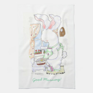 Hare Cook Frying Eggs  towel