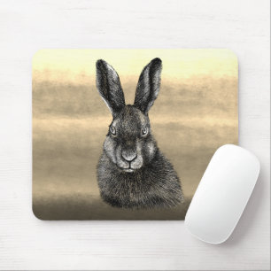 Hare drawing mouse pad