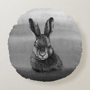 Hare drawing  throw pillow