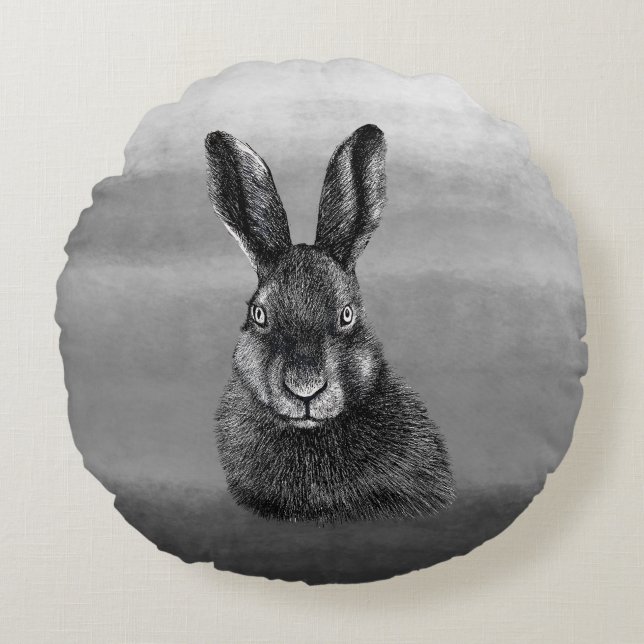Hare drawing  throw pillow (Front)