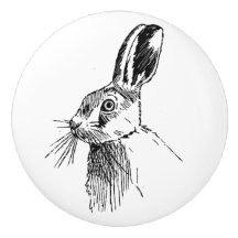 Hare illustrated knob