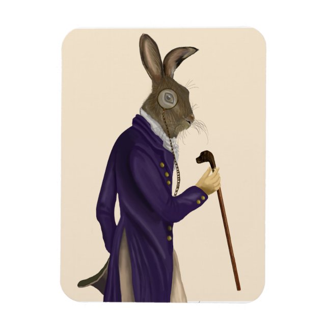 Hare In Purple Coat 2 Magnet (Vertical)