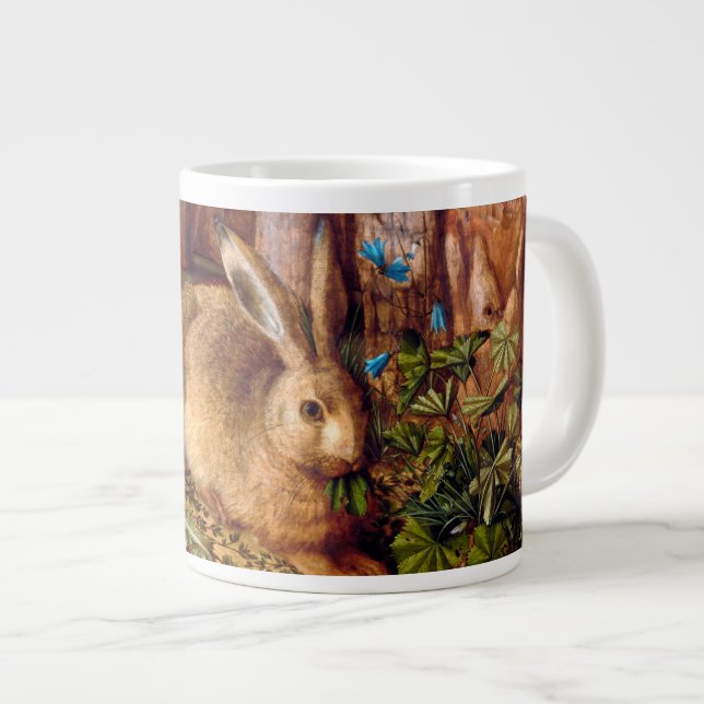 Hare in the Forest Hans Hoffmann Rabbit Painting Large Coffee Mug (Front Right)