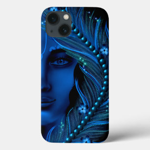 Hare Krishna art - Divine beautiful Krishna blue iPhone 13 Case