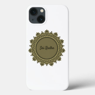 Hare Krishna art - Shree Radhe typography iPhone 13 Case