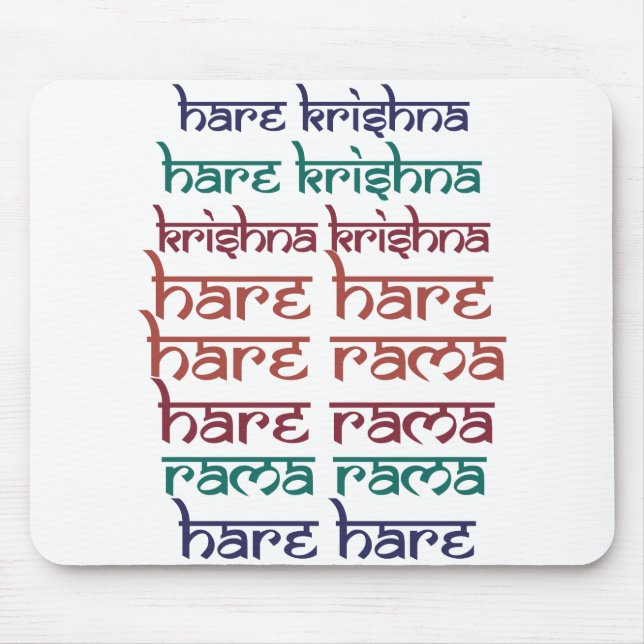 Hare Krishna Hare Krishna Mantra Chanting Hinduism Mouse Pad (Front)