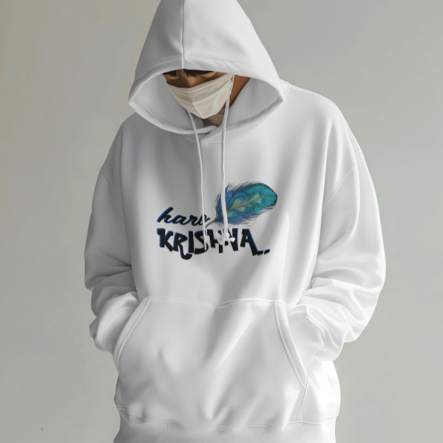"Hare Krishna" Peacock Feather Hindu Hoodie (Creator Uploaded)