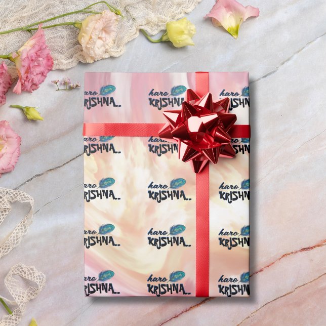 "Hare Krishna" Peacock Feather Hindu Wrapping Paper (Creator Uploaded)