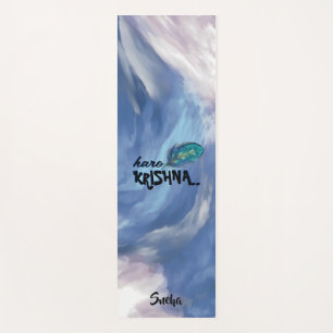 "Hare Krishna" Peacock Feather Meditation & Yoga Mat
