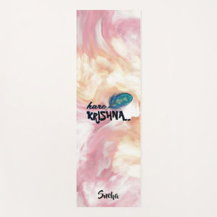 "Hare Krishna" Peacock Feather Meditation & Yoga Mat