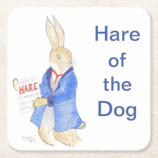 Hare of the Dog Beer Mat Square Paper Coaster