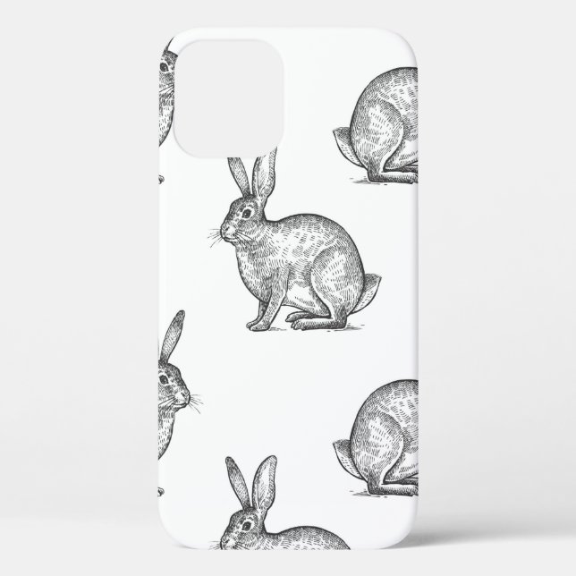 Hare or rabbit. Seamless pattern with forest anima Case-Mate iPhone Case (Back)