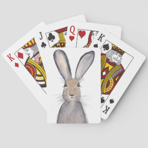 Hare rabbit watercolor playing cards