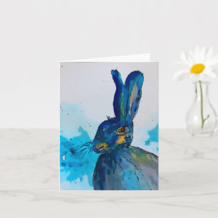 Hare Rabbit Watercolour card