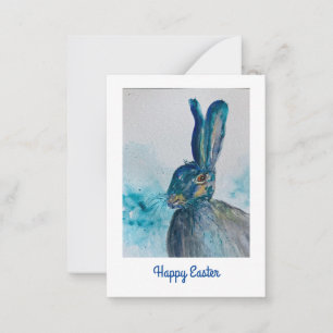 Hare Rabbit Watercolour easter Card