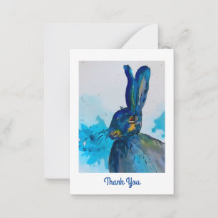 Hare Rabbit Watercolour   Thank you card