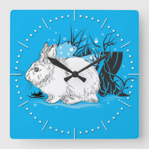 Hare Square Wall Clock