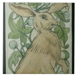 Hare (w/c on paper) tile