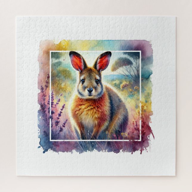 Hare Wallaby 030924AREF125 - Watercolor Jigsaw Puzzle (Vertical)