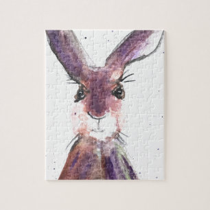 Hare watercolor painting jigsaw puzzle