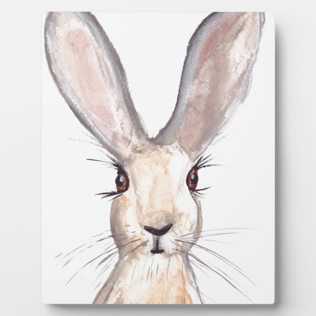Hare watercolor rabbit cute animal wildlife  plaque (Front)