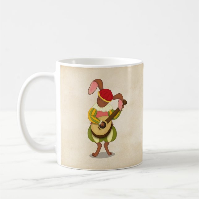 Hare with Lute & Six Rhythmic Modes Mediaeval Mode Coffee Mug (Left)