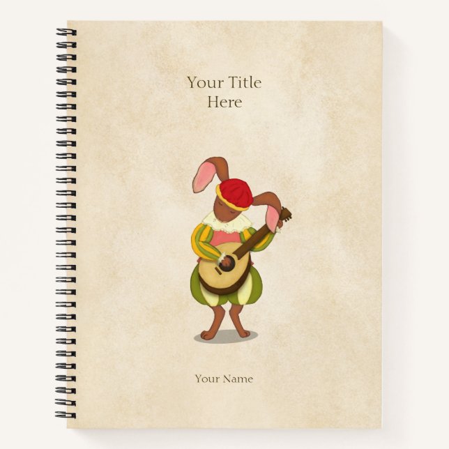 Hare with Lute & Six Rhythmic Modes Mediaeval Musi Notebook (Front)