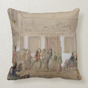 Harem Feast, Tehran (pencil & w/c on paper) Cushion