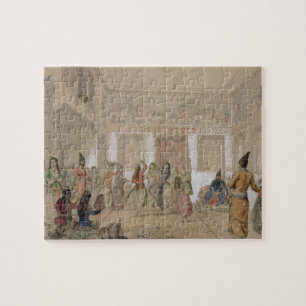 Harem Feast, Tehran (pencil & w/c on paper) Jigsaw Puzzle
