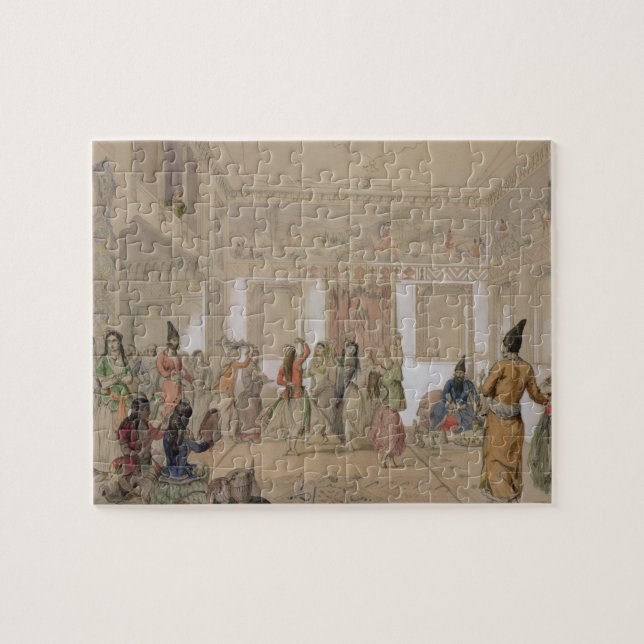 Harem Feast, Tehran (pencil & w/c on paper) Jigsaw Puzzle (Horizontal)