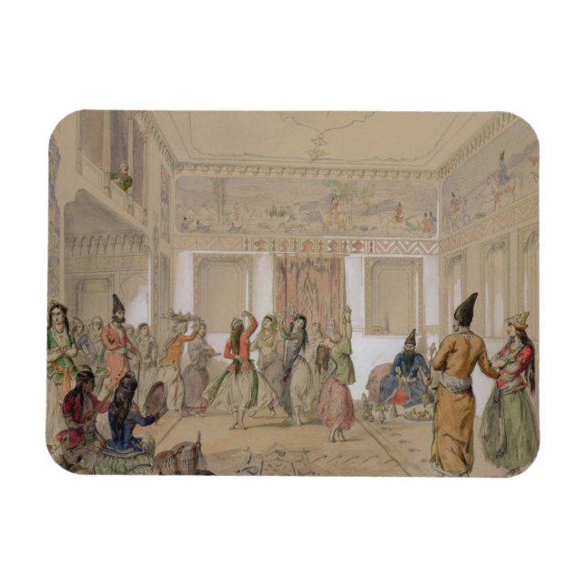 Harem Feast, Tehran (pencil & w/c on paper) Magnet (Horizontal)