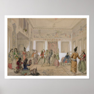 Harem Feast, Tehran (pencil & w/c on paper) Poster