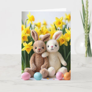 Hares And Flowers Spring Card