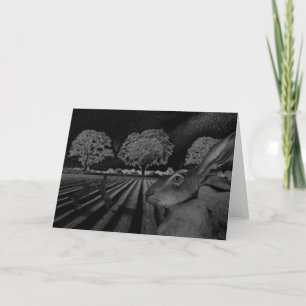 Hares at Night Card