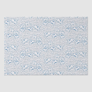 Hares Field Bunnies Rabbits Winter Pattern White Tissue Paper