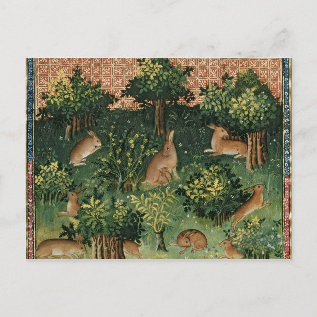 Hares in a Wood Postcard (Front)