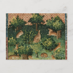 Hares in a Wood Postcard