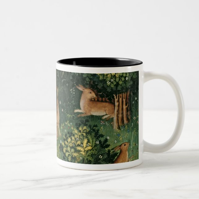 Hares in a Wood Two-Tone Coffee Mug (Right)